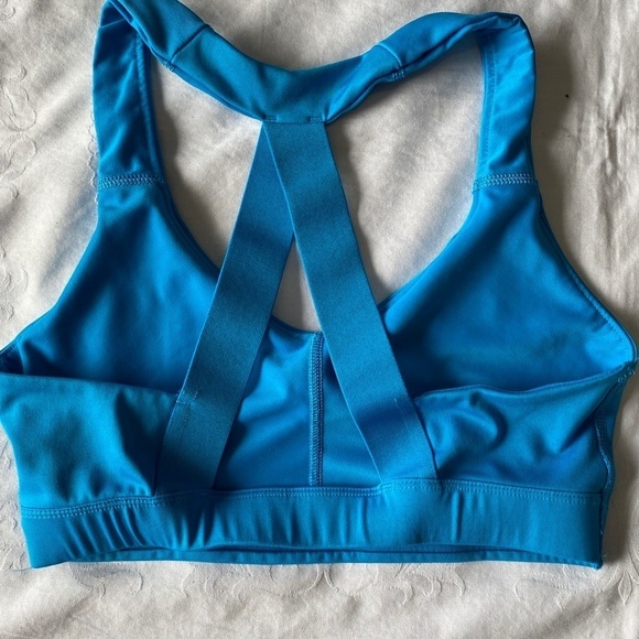 Adidas Women's Blue Sports Bra Logo Racerback - Picture 2 of 12